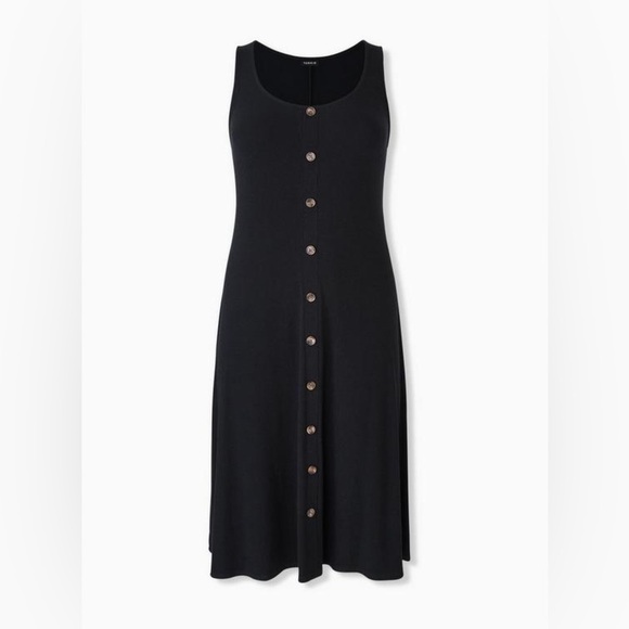 torrid Dresses & Skirts - Torrid Black Sleeveless Button Midi Dress